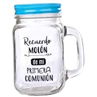 DISOK Jarra Cristal con Caña Recuerdo Molón Color Azul - Jarras con Frases- Tazas Originales para Detalles- Recuerdos y…